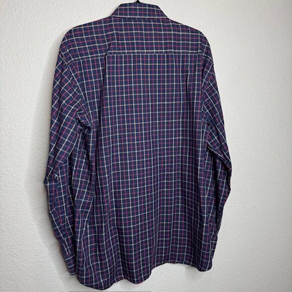 Allen Oneil Sz X-Large Blue Plaid Long Sleeve Button Up Shirt - Picture 2 of 13